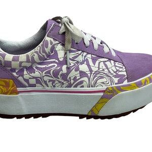 Vans Purple and White Women's Sneakers